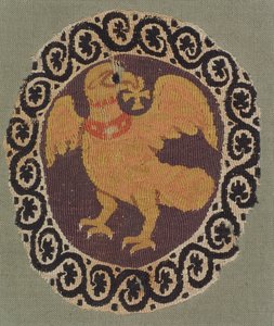 Tapetvävd rundel från en tunika (linne och ull)